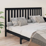 Bed Headboard Black 186 cm Solid Wood Pine - Top-Down View