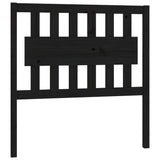 Bed Headboard Black 95.5 cm Solid Wood Pine - Front View