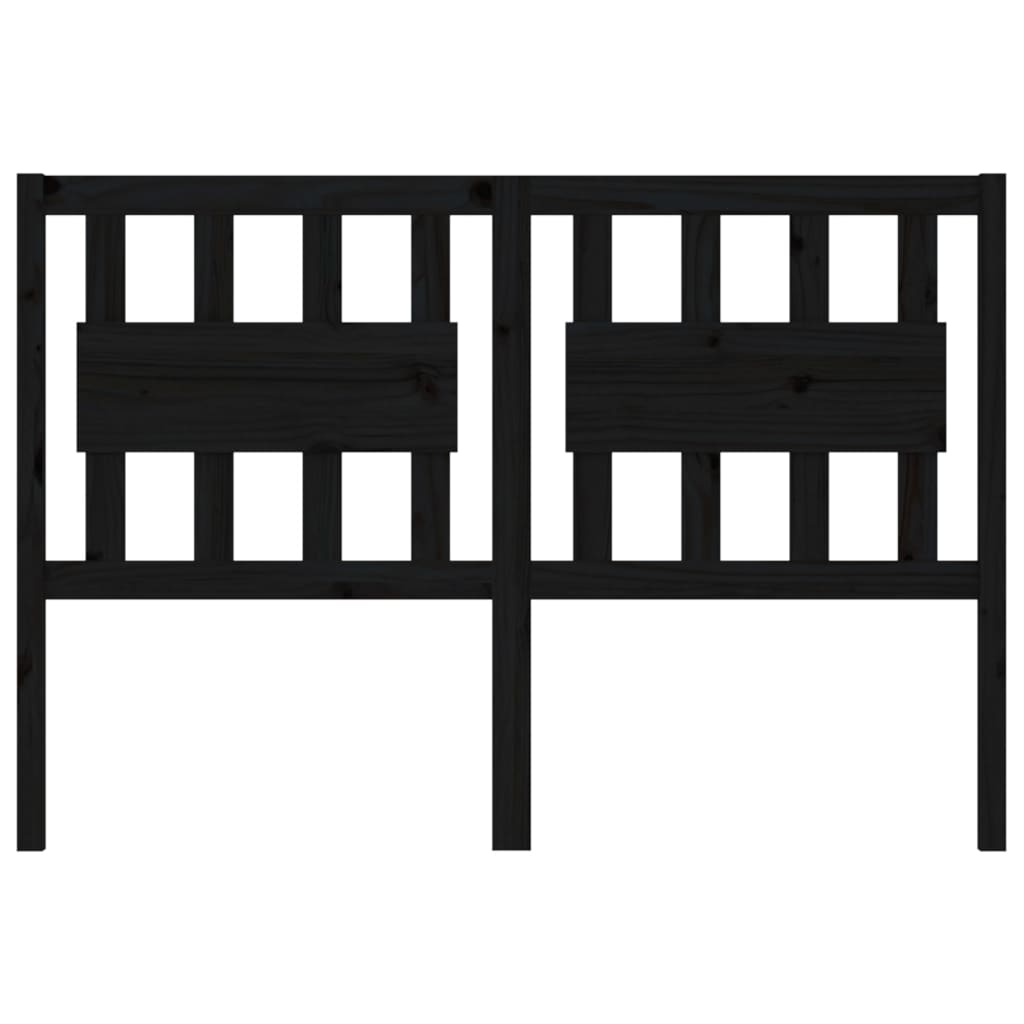 Bed Headboard Black 140.5 cm Solid Wood Pine