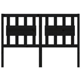 Bed Headboard Black 140.5 cm Solid Wood Pine - Side View