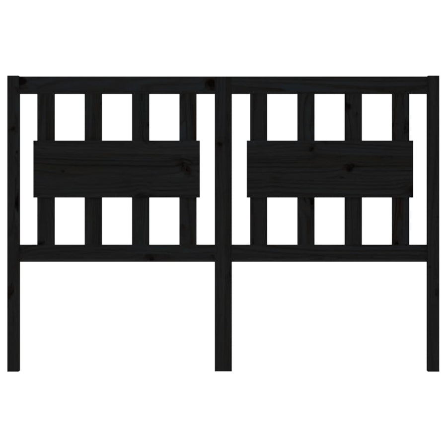 Bed Headboard Black 140.5 cm Solid Wood Pine