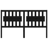 Bed Headboard Black 155.5 cm Solid Wood Pine - Side View