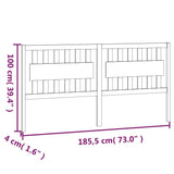 Bed Headboard White 185.5 cm Solid Wood Pine