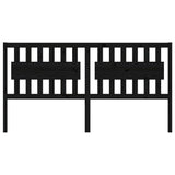 Bed Headboard Black 185.5 cm Solid Wood Pine - Side View