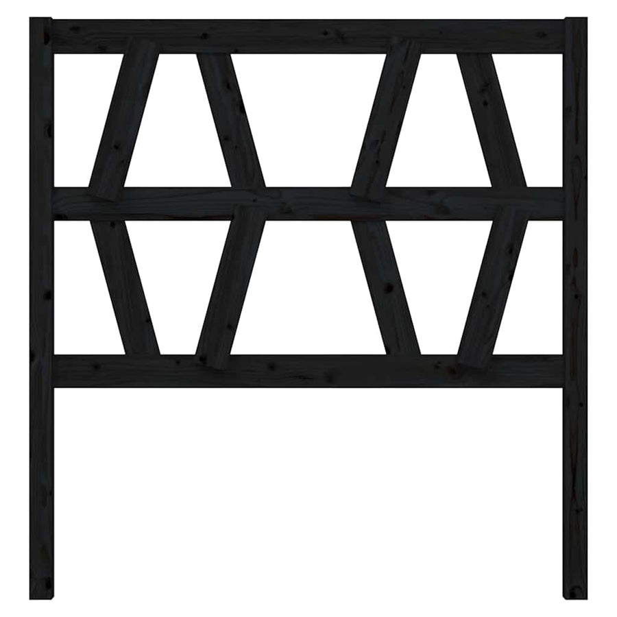 Bed Headboard Black 96 cm Solid Wood Pine