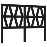 Bed Headboard Black 156 cm Solid Wood Pine - Front View