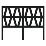 Bed Headboard Black 156 cm Solid Wood Pine