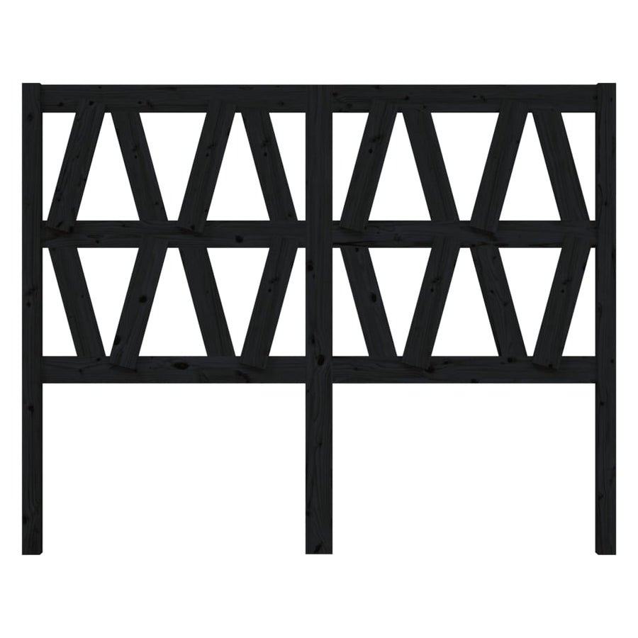 Bed Headboard Black 156 cm Solid Wood Pine