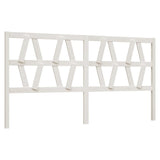 Bed Headboard White 186 cm Solid Wood Pine - Front View