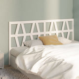 Bed Headboard White 186 cm Solid Wood Pine - Top-Down View