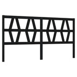 Bed Headboard Black 186 cm Solid Wood Pine - Front View