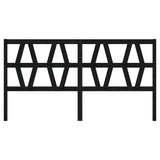 Bed Headboard Black 186 cm Solid Wood Pine - Side View