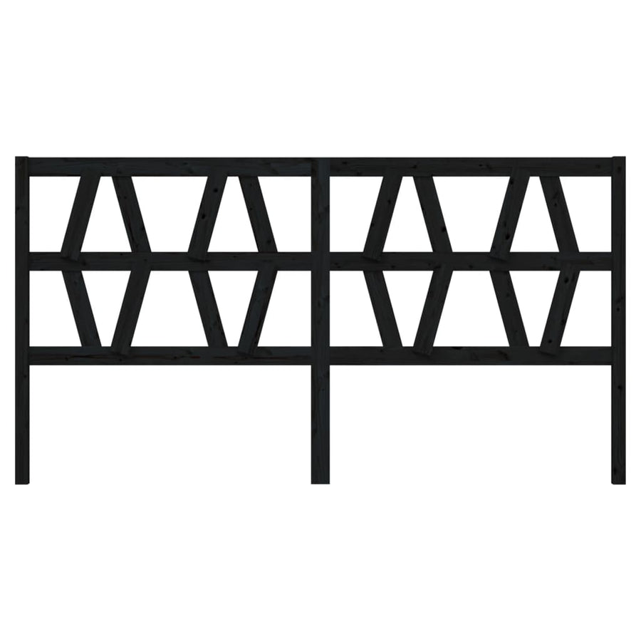 Bed Headboard Black 186 cm Solid Wood Pine