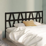 Bed Headboard Black 186 cm Solid Wood Pine - Top-Down View
