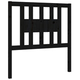 Headboard Black 96 cm Solid Wood Pine - Front View