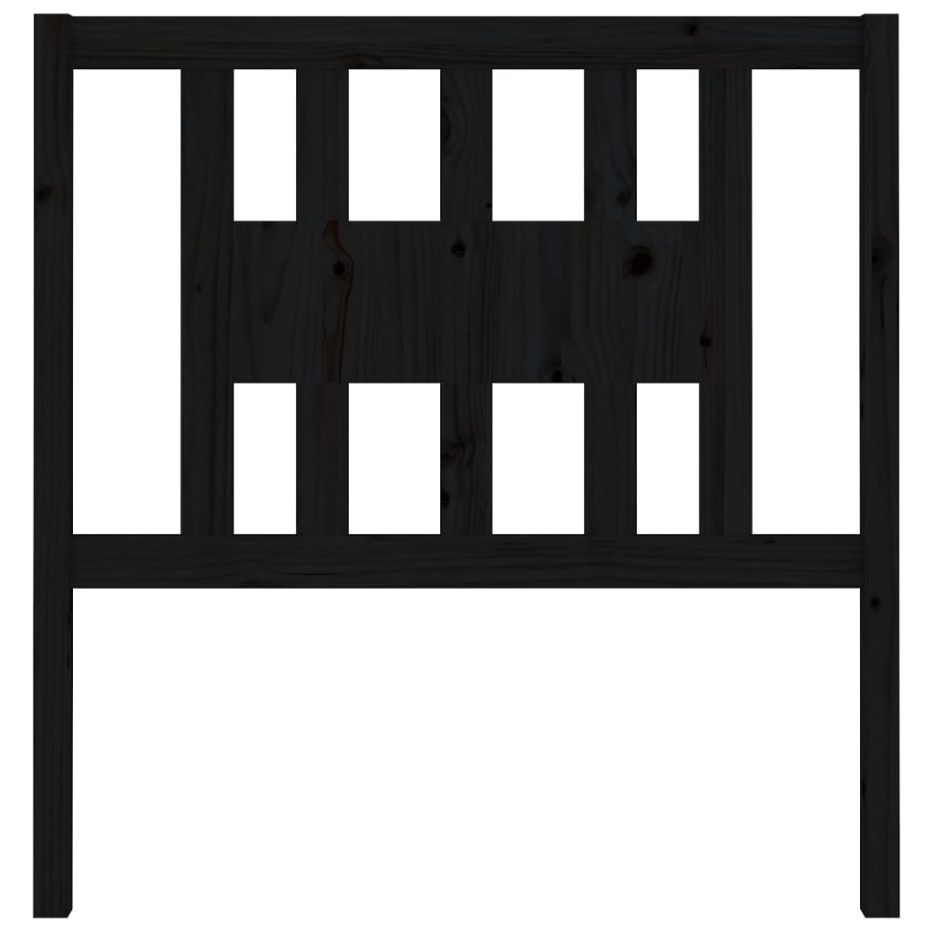 Headboard Black 96 cm Solid Wood Pine