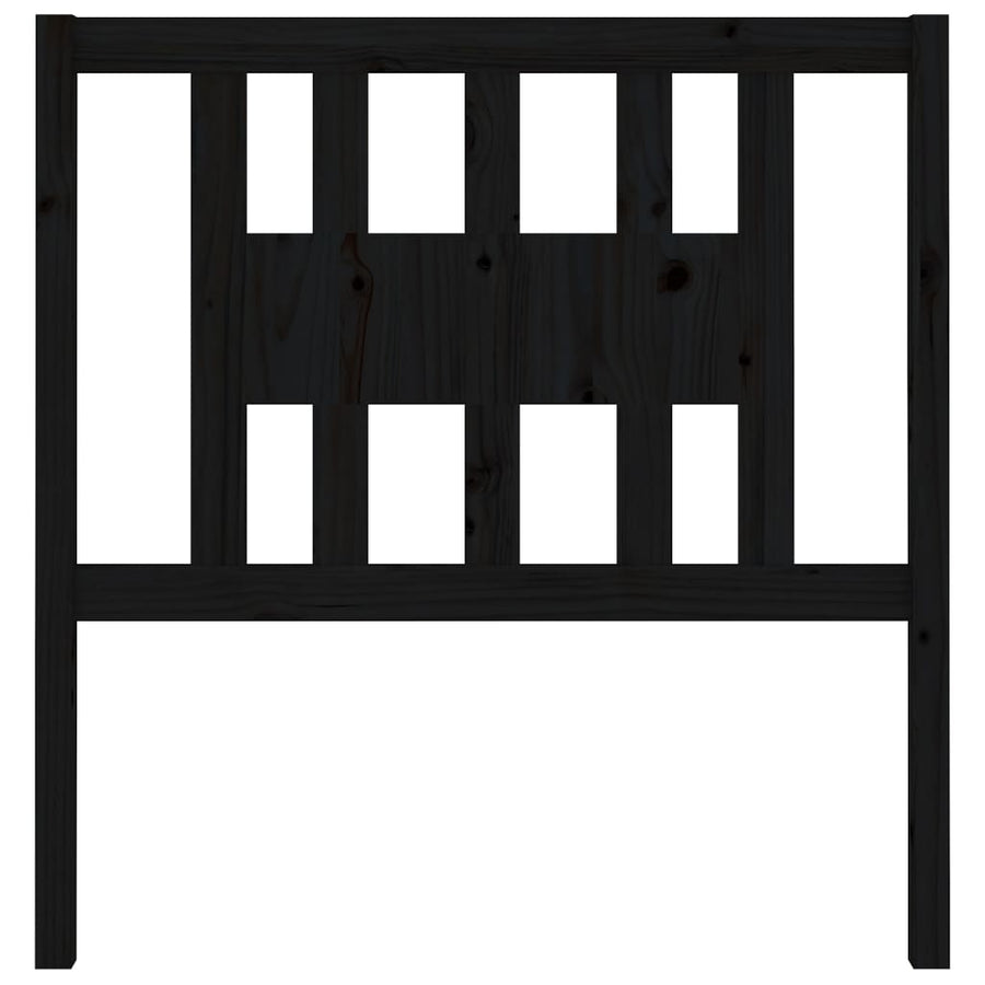Headboard Black 96 cm Solid Wood Pine