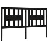 Headboard Black 156 cm Solid Wood Pine - Front View