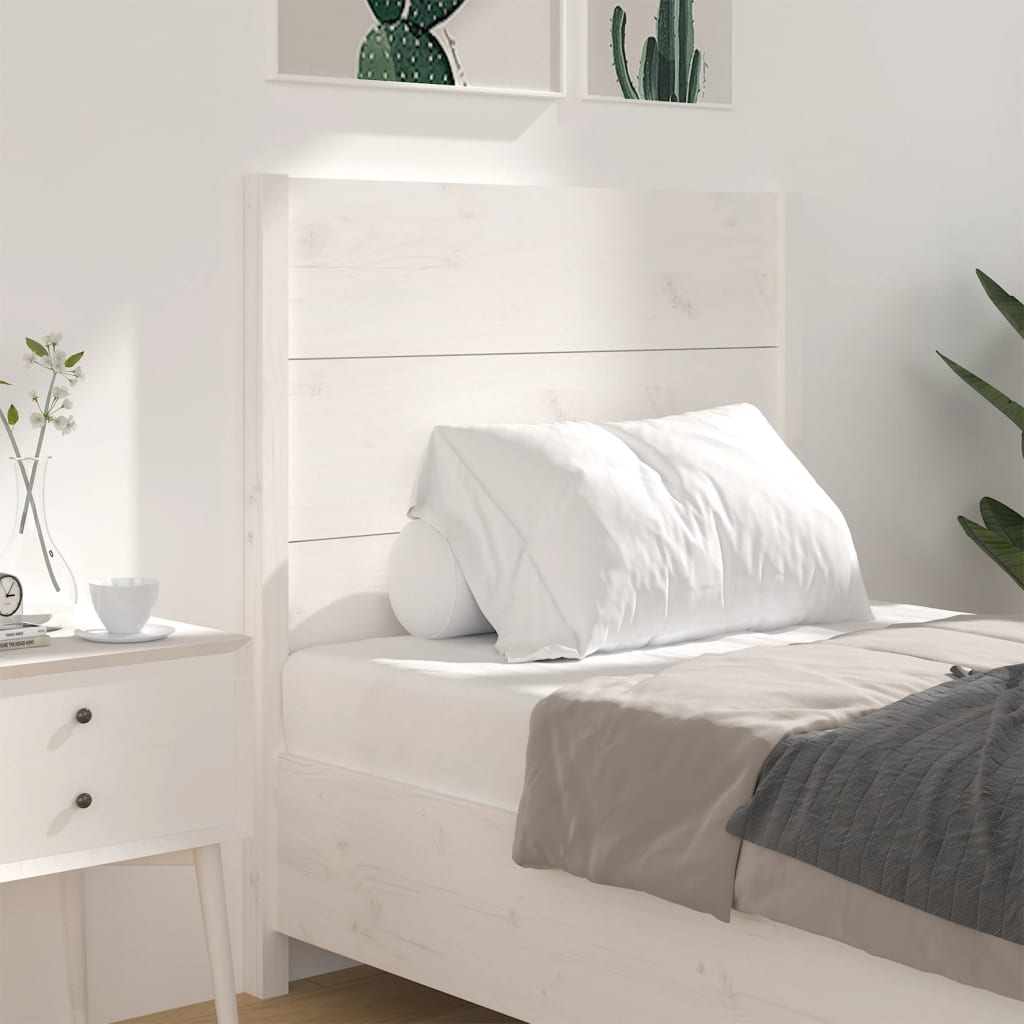 Headboard White 96x4x100 cm Solid Wood Pine