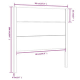Headboard White 96x4x100 cm Solid Wood Pine - Rear View
