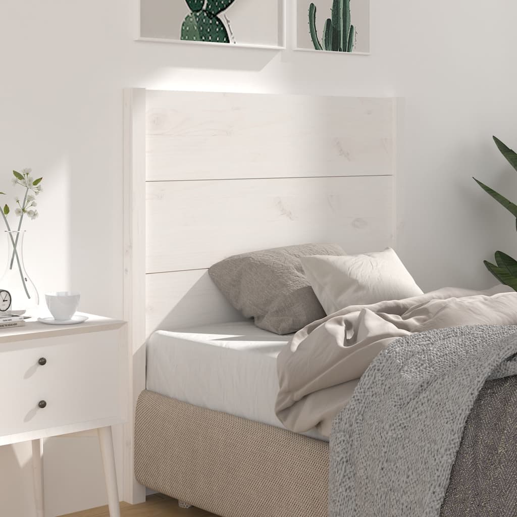 Headboard White 96x4x100 cm Solid Wood Pine