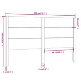 Headboard 186x4x100 cm Solid Wood Pine - Rear View