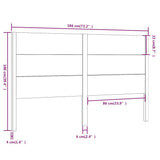 Headboard White 186 cm Solid Wood Pine