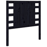 Headboard Black 96 cm Solid Wood Pine - Front View