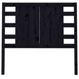 Headboard Black 96 cm Solid Wood Pine - Side View