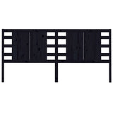 Headboard Black 141 cm Solid Wood Pine - Side View