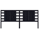 Headboard Black 186 cm Solid Wood Pine - Side View