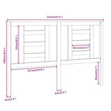 Bed Headboard White 141 cm Solid Wood Pine - Rear View