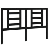 Bed Headboard Black 141 cm Solid Wood Pine - Front View