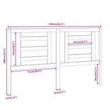 Bed Headboard 156 cm Solid Wood Pine - Rear View