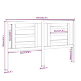 Bed Headboard White 156 cm Solid Wood Pine - Rear View