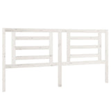 Bed Headboard White 186 cm Solid Wood Pine - Front View