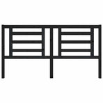 Bed Headboard Black 186 cm Solid Wood Pine