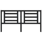 Bed Headboard Black 186 cm Solid Wood Pine - Side View