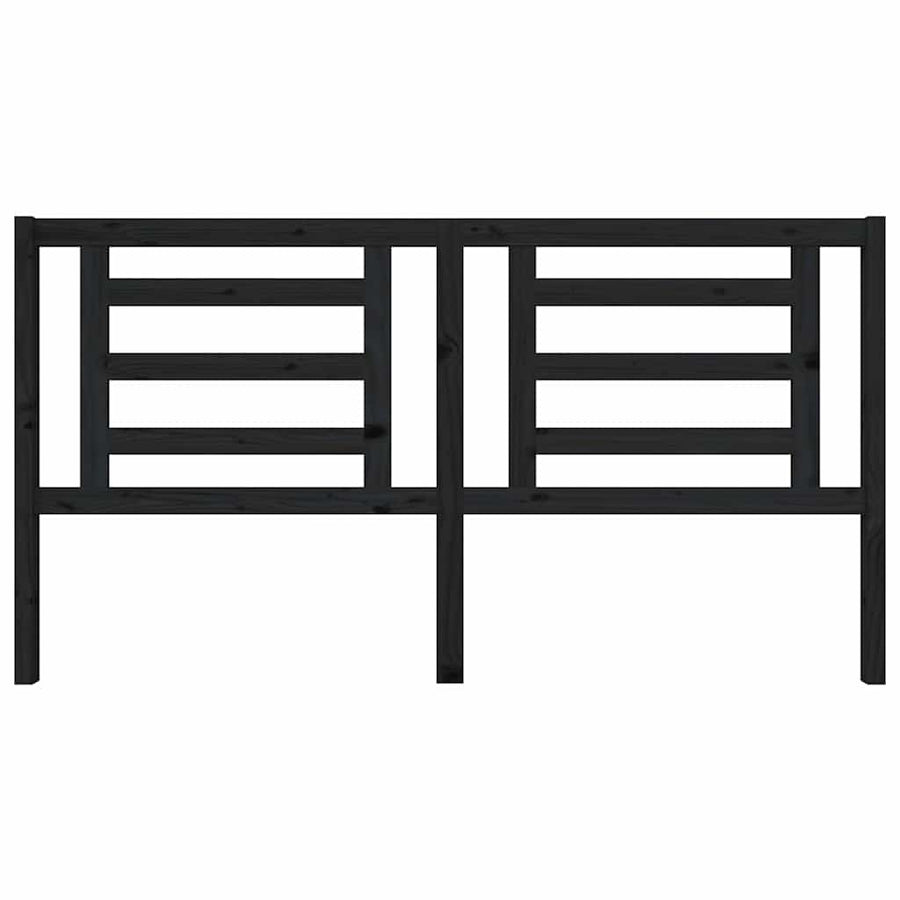 Bed Headboard Black 186 cm Solid Wood Pine