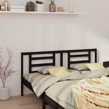 Bed Headboard Black 186 cm Solid Wood Pine - Top-Down View