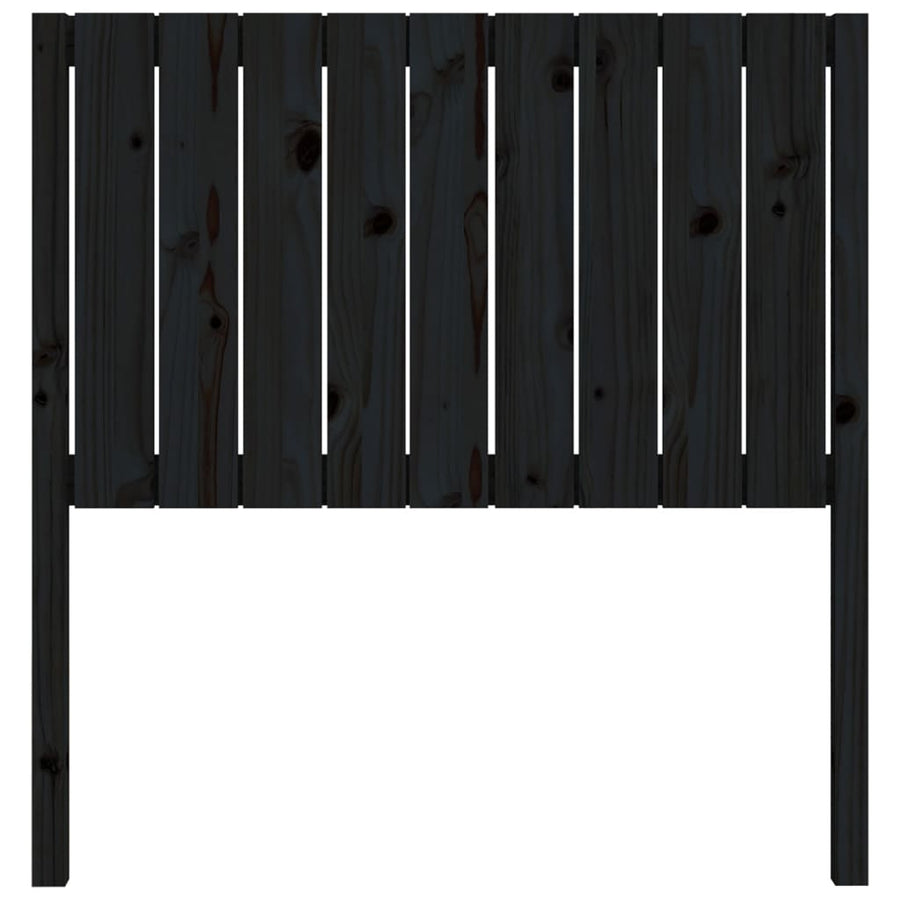 Bed Headboard Black 95.5 cm Solid Wood Pine