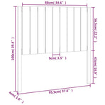 Bed Headboard Black 95.5 cm Solid Wood Pine