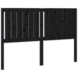 Bed Headboard Black 140.5x4x100 cm Solid Wood Pine