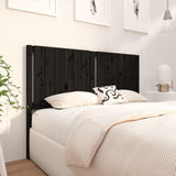 Bed Headboard Black 140.5x4x100 cm Solid Wood Pine
