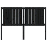 Bed Headboard Black 140.5x4x100 cm Solid Wood Pine