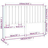 Bed Headboard Black 140.5x4x100 cm Solid Wood Pine