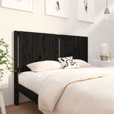 Bed Headboard Black 140.5x4x100 cm Solid Wood Pine