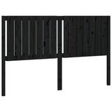 Bed Headboard Black 155.5x4x100 cm Solid Wood Pine - Front View