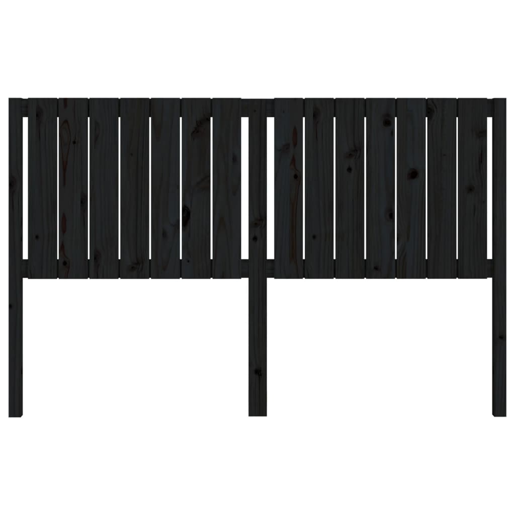Bed Headboard Black 155.5x4x100 cm Solid Wood Pine