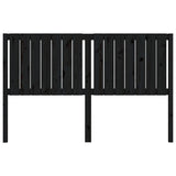 Bed Headboard Black 155.5x4x100 cm Solid Wood Pine